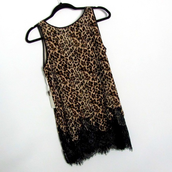 Gold Hawk Leopard Velvet & Lace Tank Top Tunic; Small - Picture 5 of 11